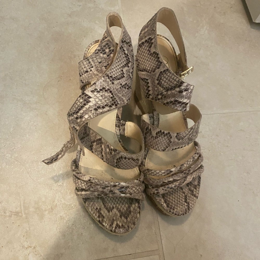 Snake Print Wedges